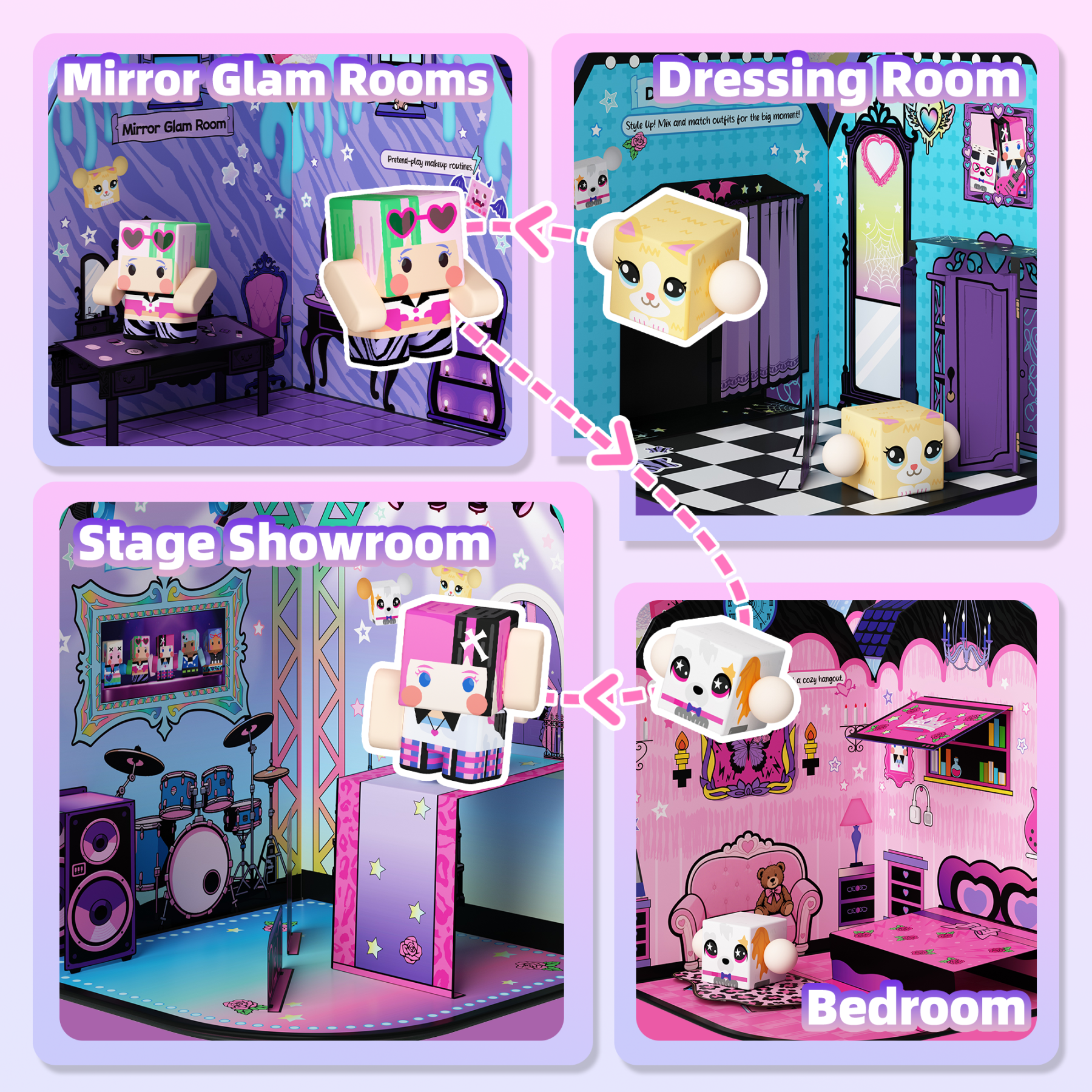 GobiDex Dollhouse Playset (Neon Band)