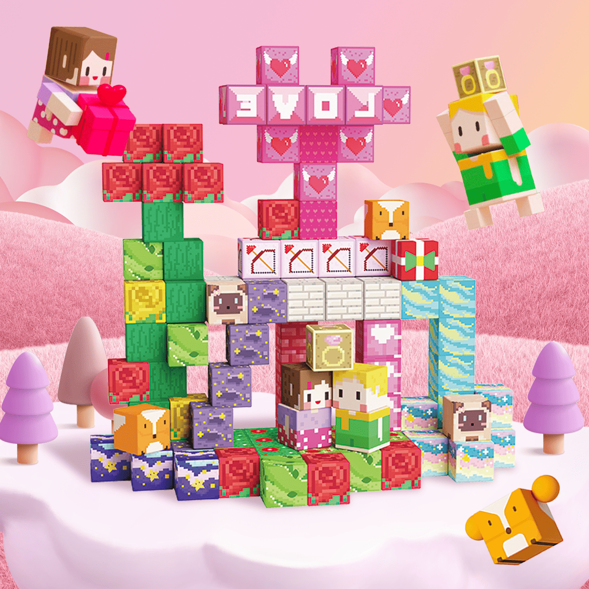 GobiDex Magnetic Building Cubes (Heartsblock)