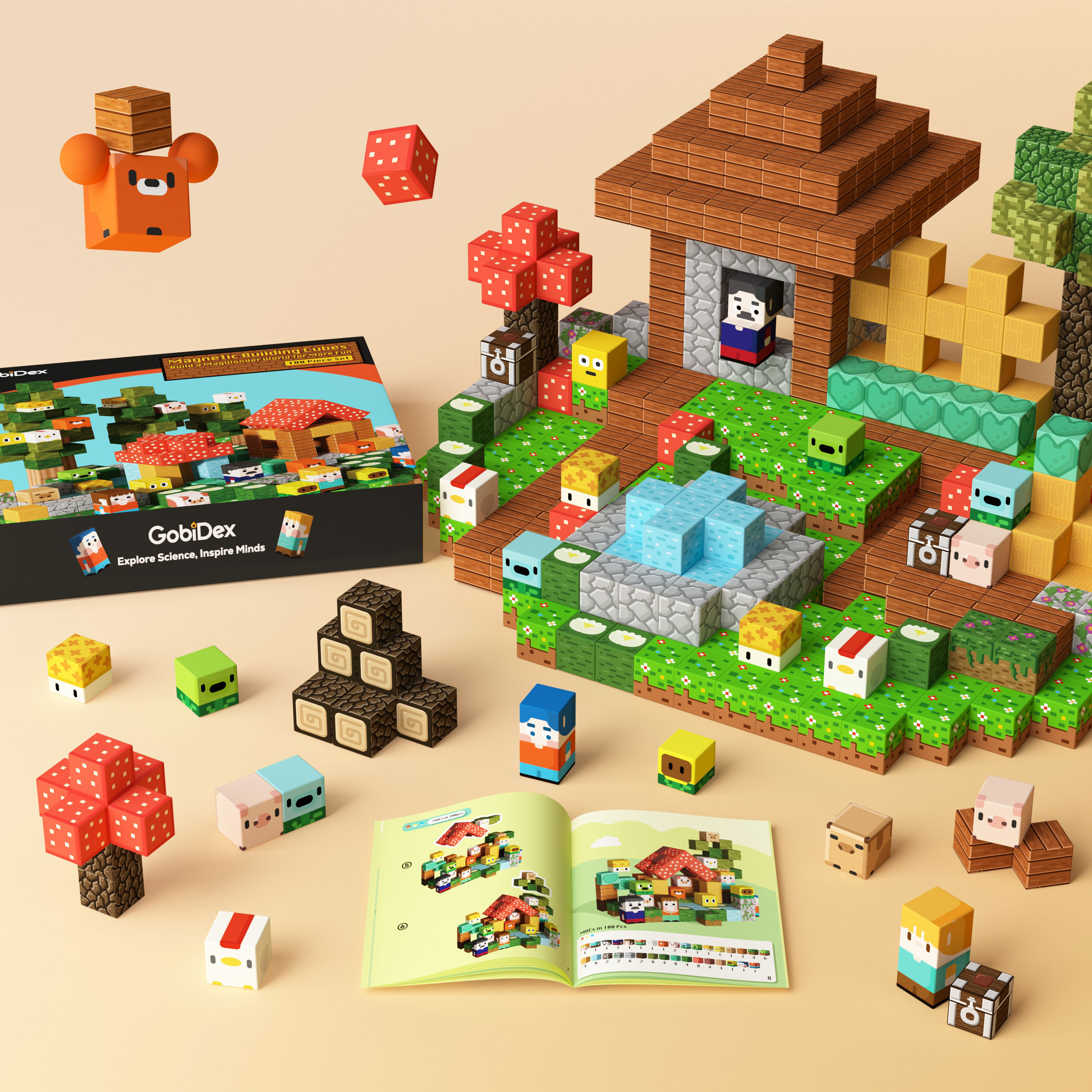 GobiDex Magnetic Building Cubes (Village)
