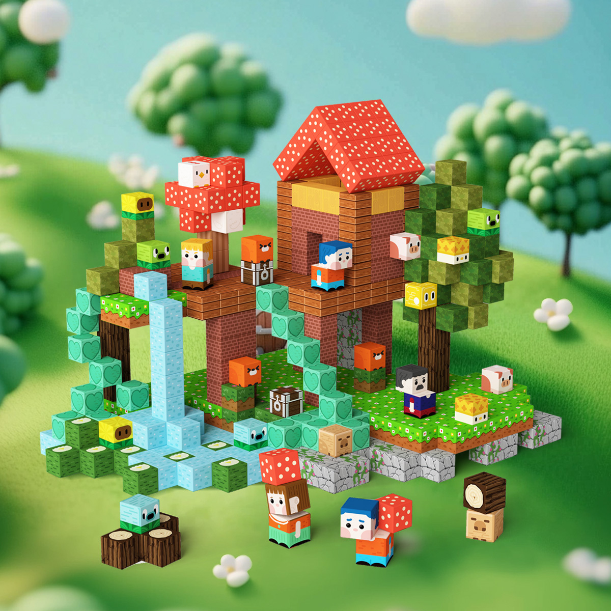 GobiDex Magnetic Building Cubes (Village)