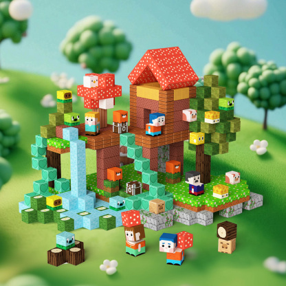 GobiDex Magnetic Building Cubes (Village)