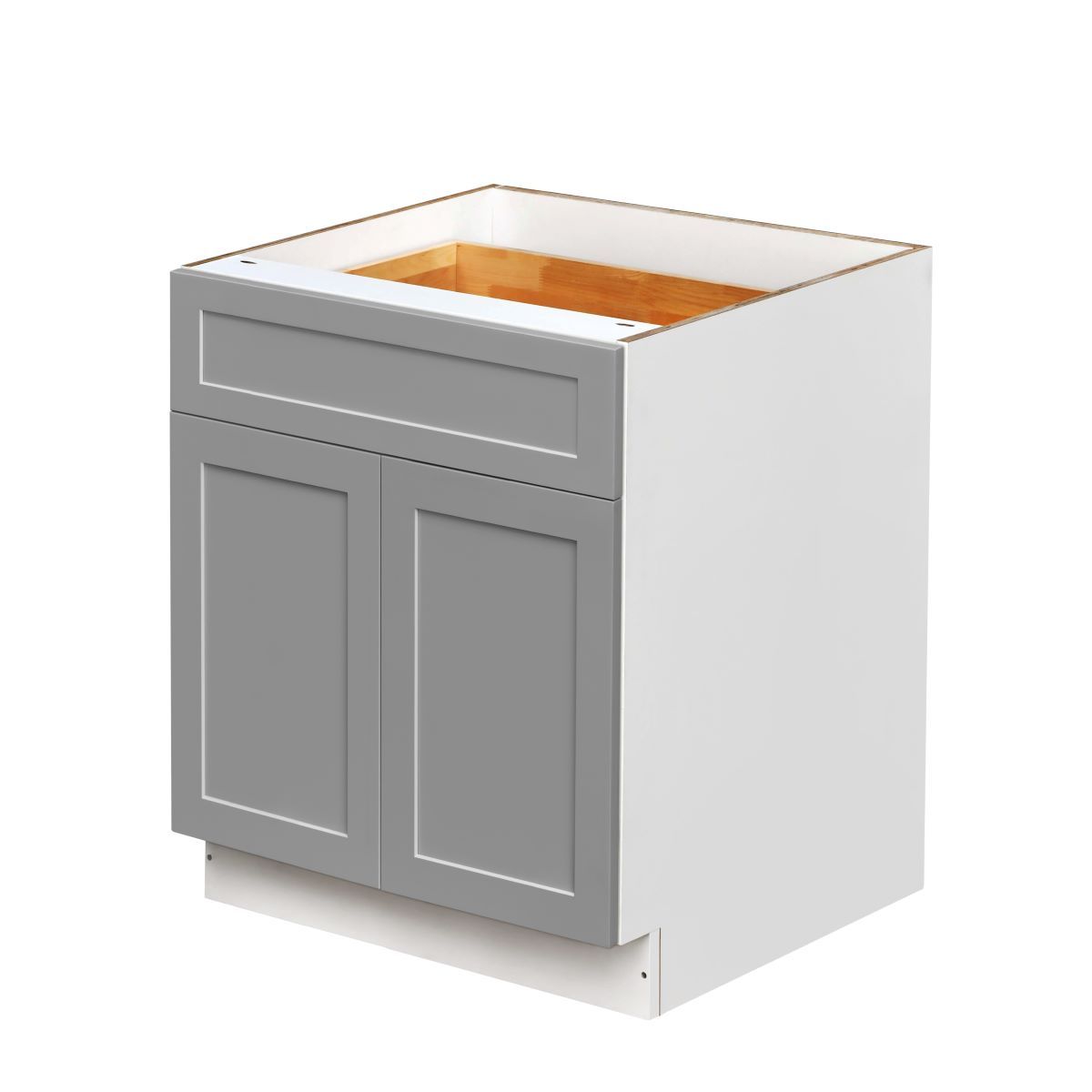 White Shaker Base Cabinet 2-Doors 1-Drawer 1-Adjustable Shelf