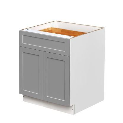 White Shaker Base Cabinet 2-Doors 1-Drawer 1-Adjustable Shelf