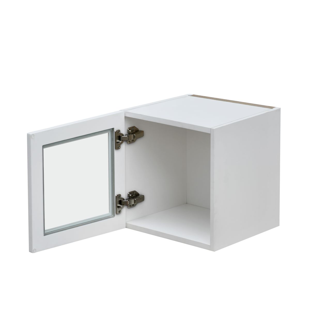 White Shaker Glass Door Cabinet 1-Door