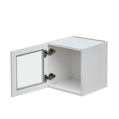 White Shaker Glass Door Cabinet 1-Door