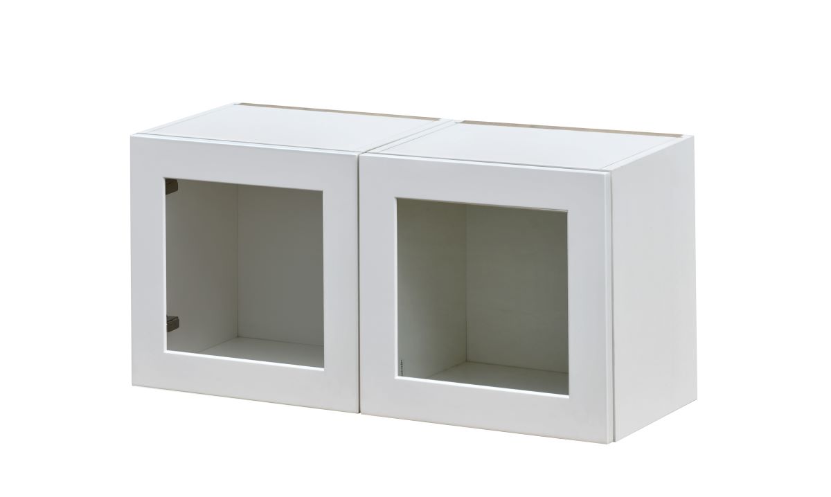 White Shaker Glass Door Cabinet 1-Door