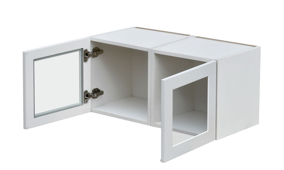 White Shaker Glass Door Cabinet 1-Door