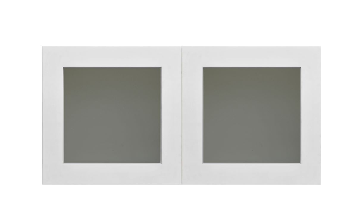 White Shaker Glass Door Cabinet 1-Door