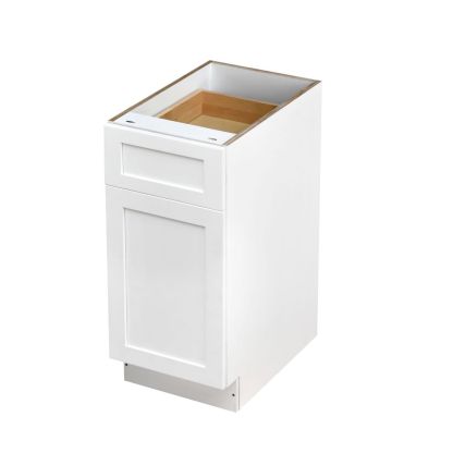White Shaker Base Cabinet 1-Door 1-Drawer 1-Adjustable Shelf