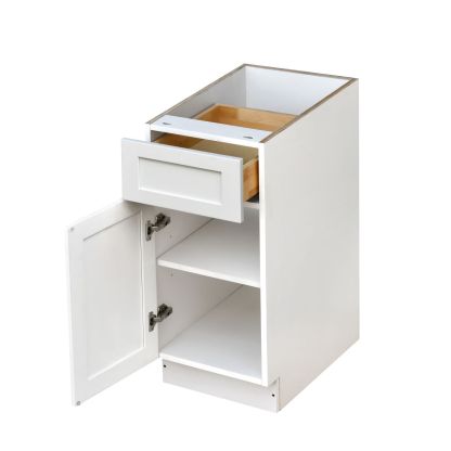 White Shaker Base Cabinet 1-Door 1-Drawer 1-Adjustable Shelf