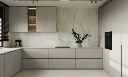 Aspen Collection Stone Gray (Frameless) Sample Door