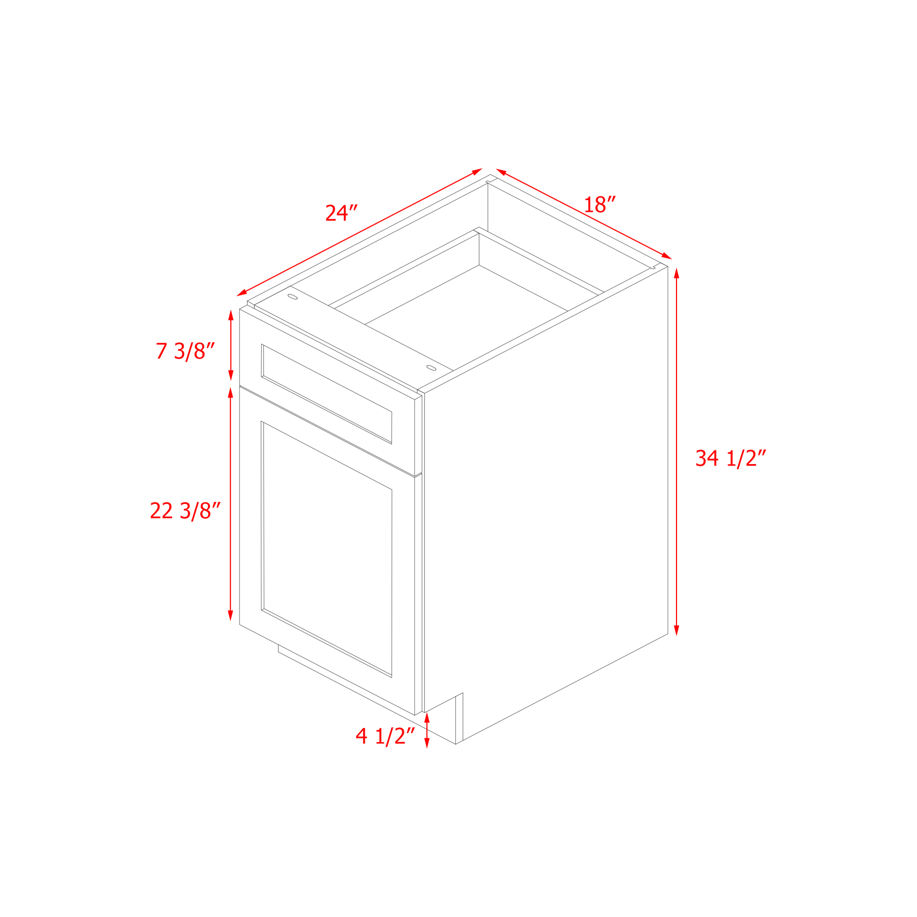 Mallorca Dolphin Gray Shaker - 18"W Base Cabinet