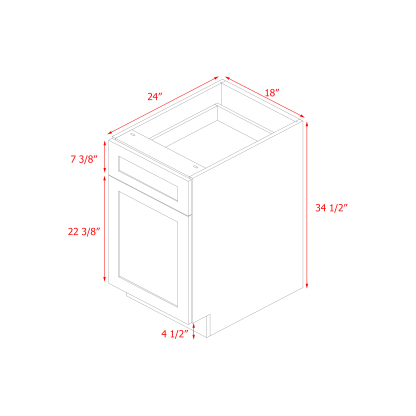 Mallorca Dolphin Gray Shaker - 18"W Base Cabinet