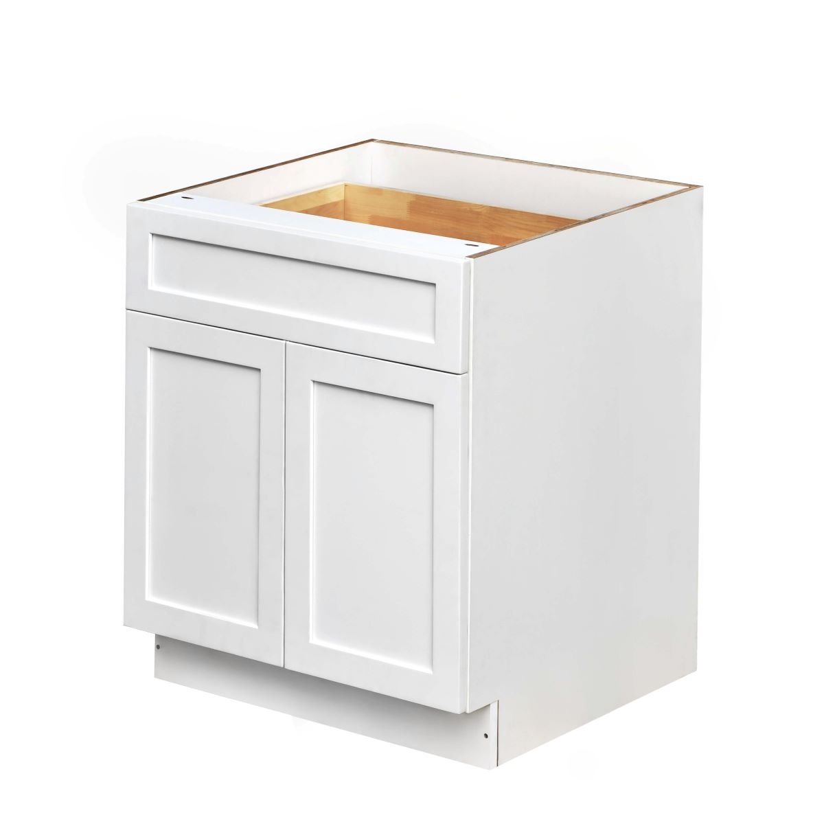 White Shaker Base Cabinet 2-Doors 1-Drawer 1-Adjustable Shelf