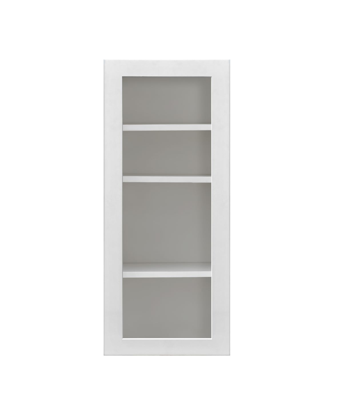 White Shaker Glass Door Cabinet 1-Door 3-Adjustable Shelves
