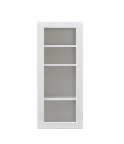 White Shaker Glass Door Cabinet 1-Door 3-Adjustable Shelves