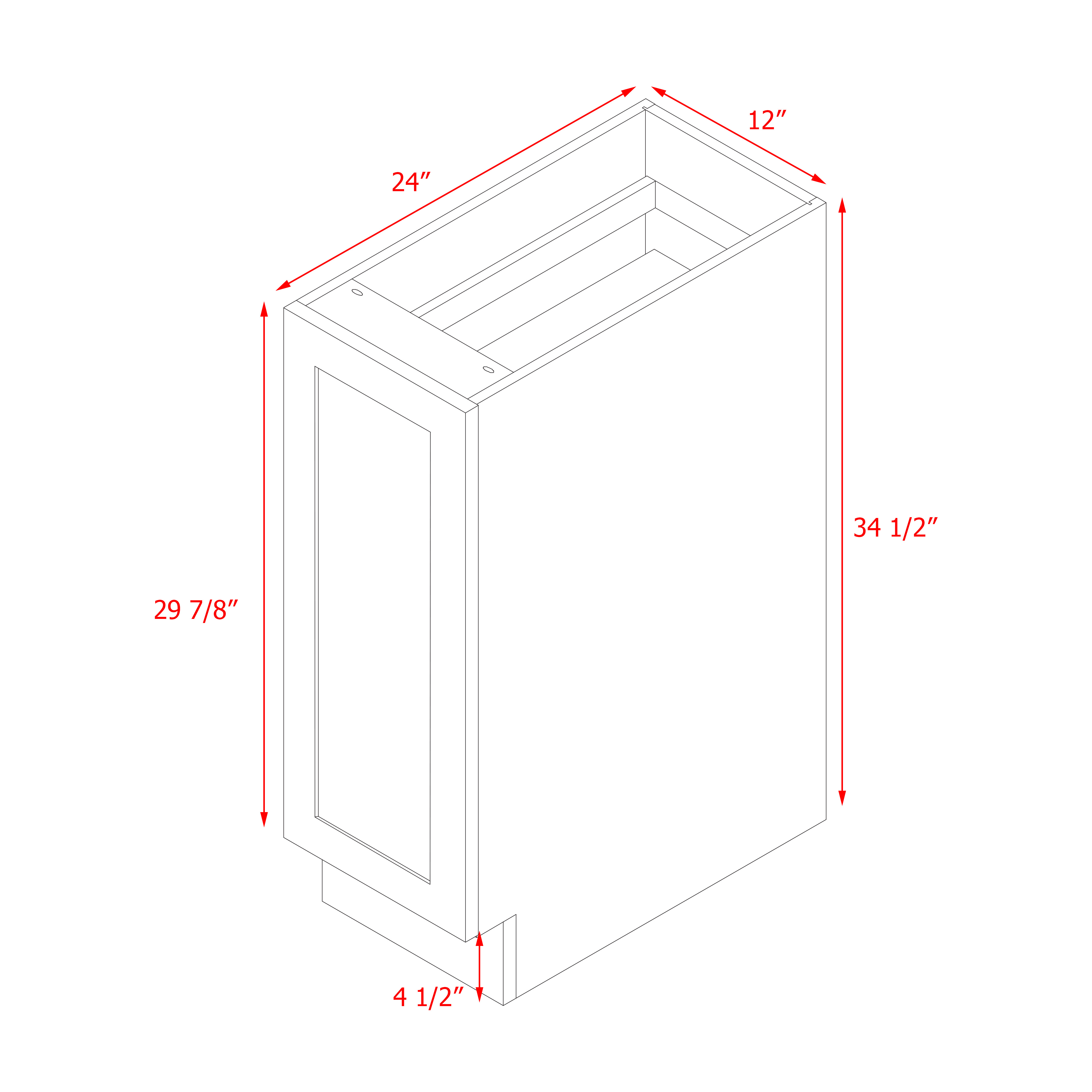 Mallorca Dolphin Gray Shaker - 12"W Base Cabinet