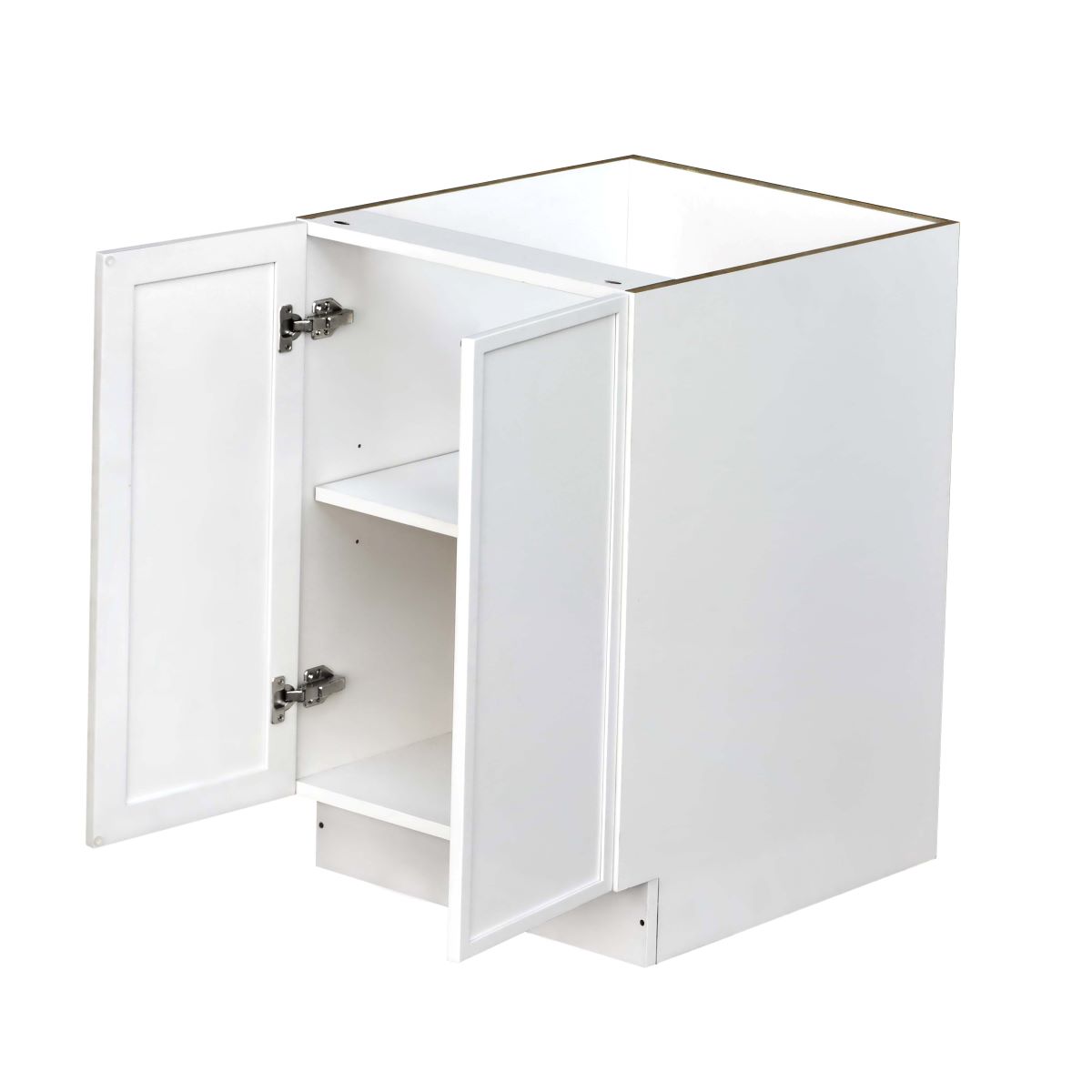 White Shaker Base Cabinet 2-Doors 1-Adjustable Shelf