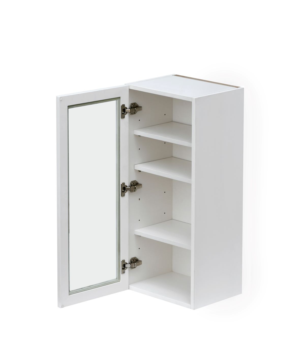 White Shaker Glass Door Cabinet 1-Door 3-Adjustable Shelves