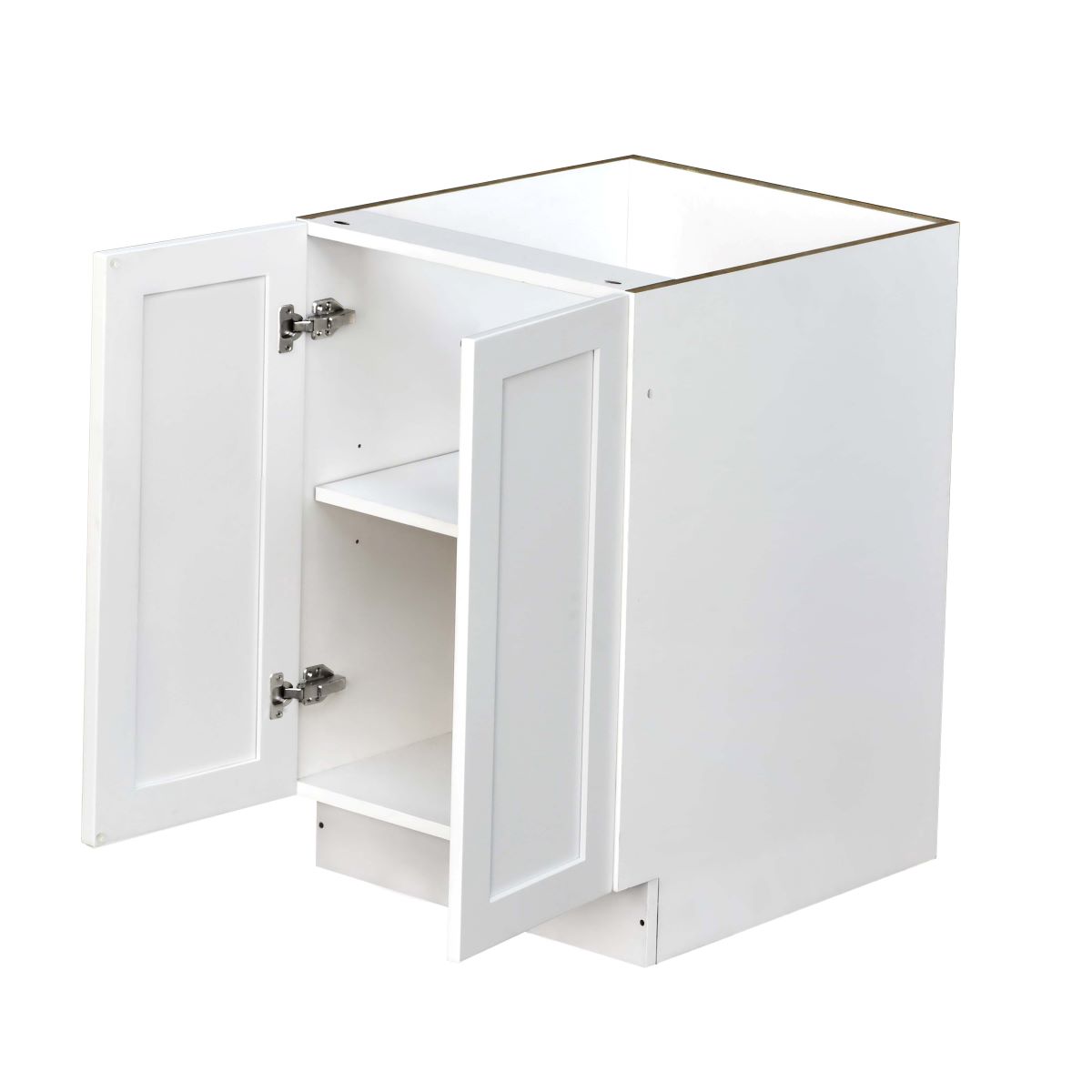 White Shaker Base Cabinet 2-Doors 1-Adjustable Shelf