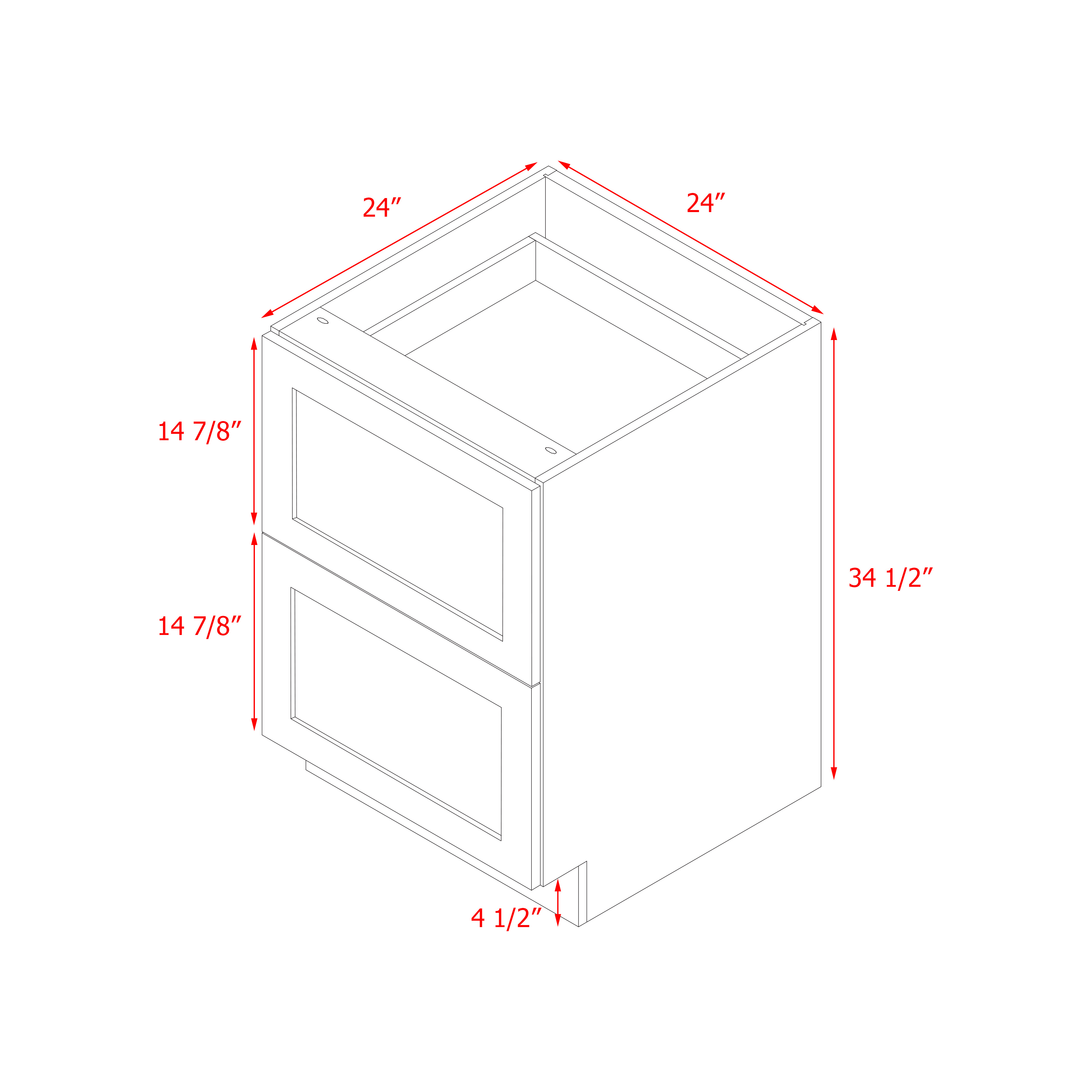 Mallorca White Shaker - 24"W Drawer Base Cabinet