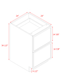 Shady Slim Oak - 24"W Drawer Base Cabinet 2-Drawers