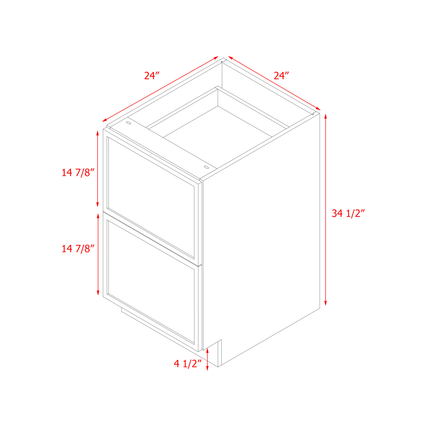 Shady Slim White Shaker - 24"W Base Cabinet