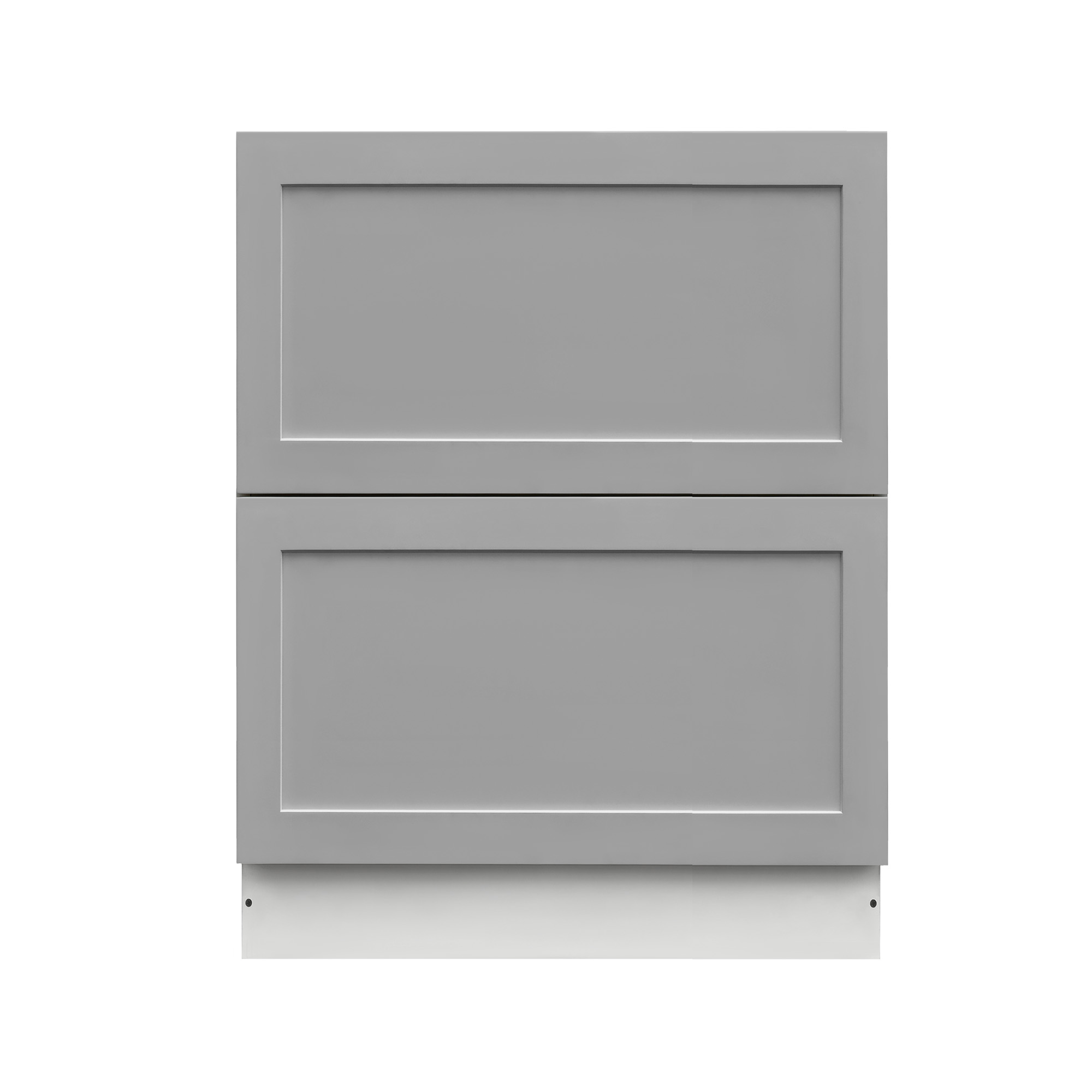 White Box Gray Shaker - 24"W Drawer Base Cabinet 2-Drawers