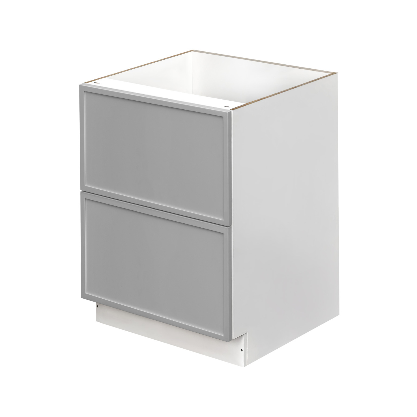 White Box Gray Slim - 24"W Drawer Base Cabinet 2-Drawers