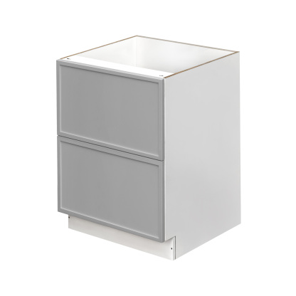 White Box Gray Slim - 24"W Drawer Base Cabinet 2-Drawers