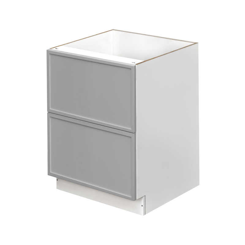 White Box Gray Slim - 24"W Drawer Base Cabinet 2-Drawers