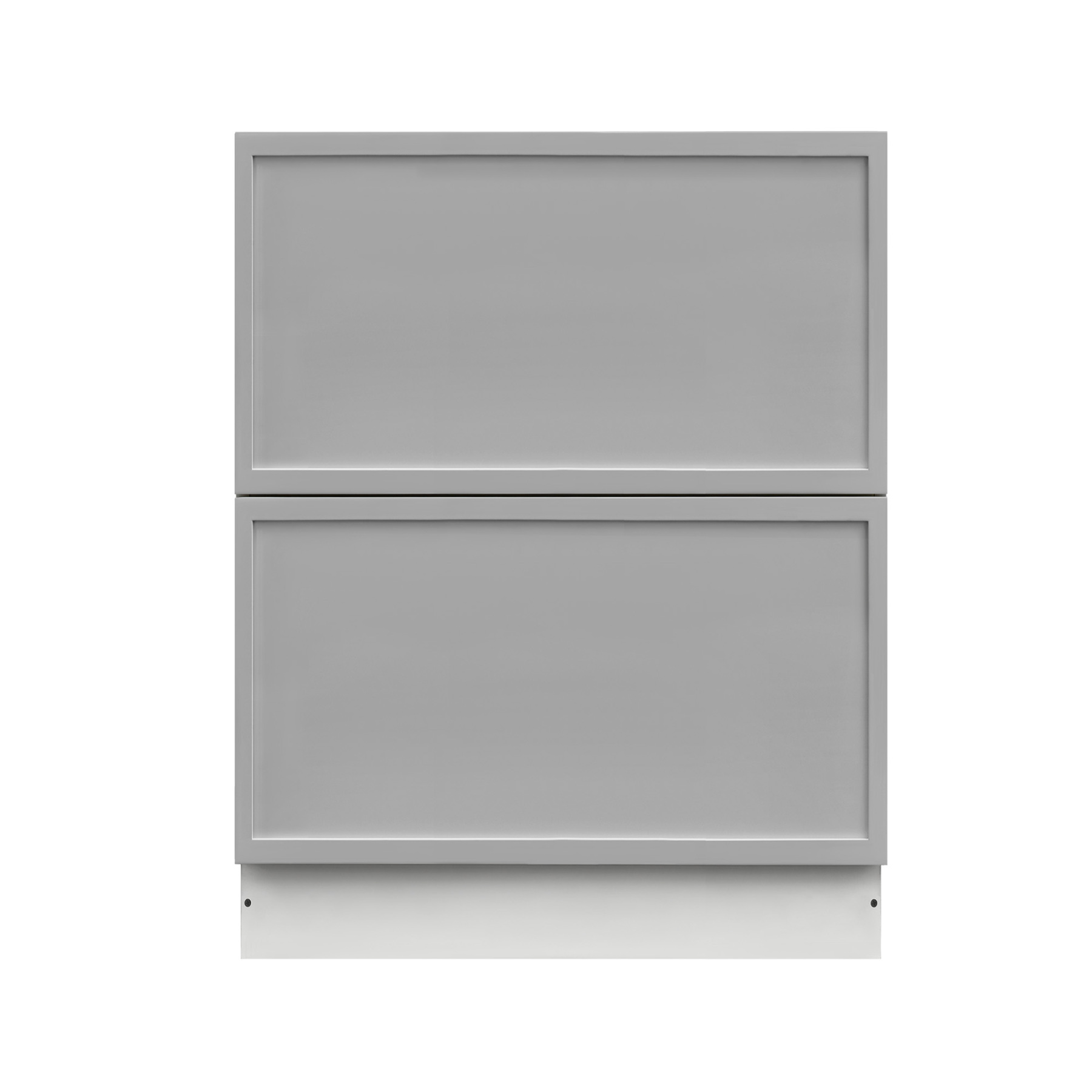 White Box Gray Slim - 24"W Drawer Base Cabinet 2-Drawers