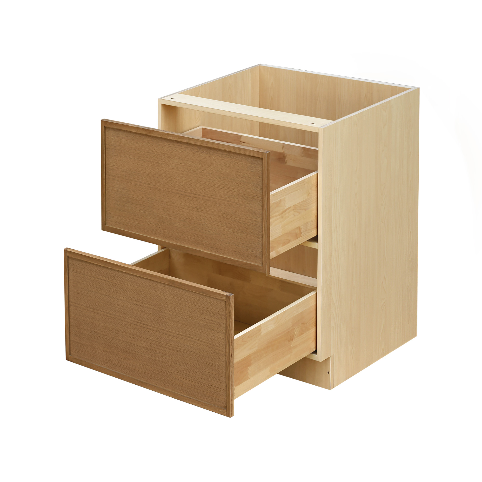 Shady Slim Oak - 24"W Drawer Base Cabinet 2-Drawers