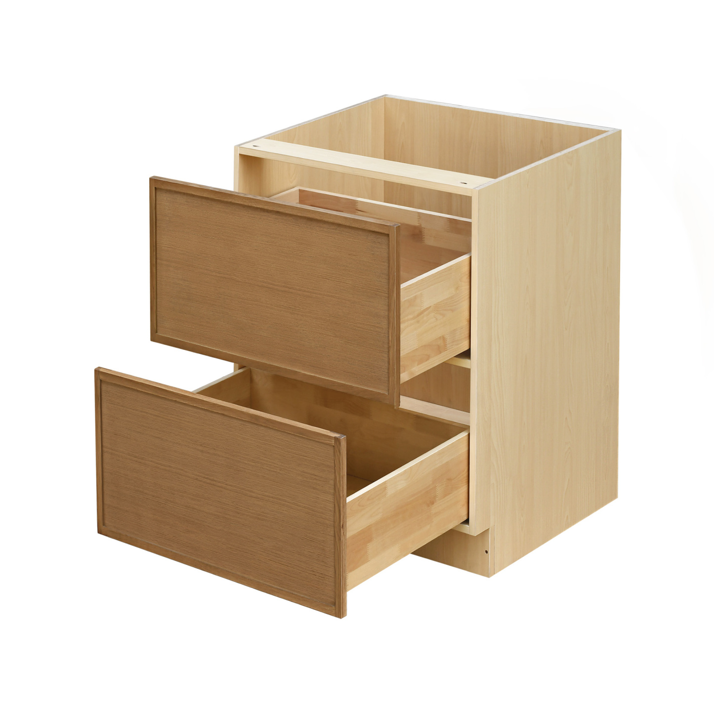 Shady Slim Oak - 24"W Drawer Base Cabinet 2-Drawers