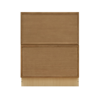 Shady Slim Oak - 24"W Drawer Base Cabinet 2-Drawers