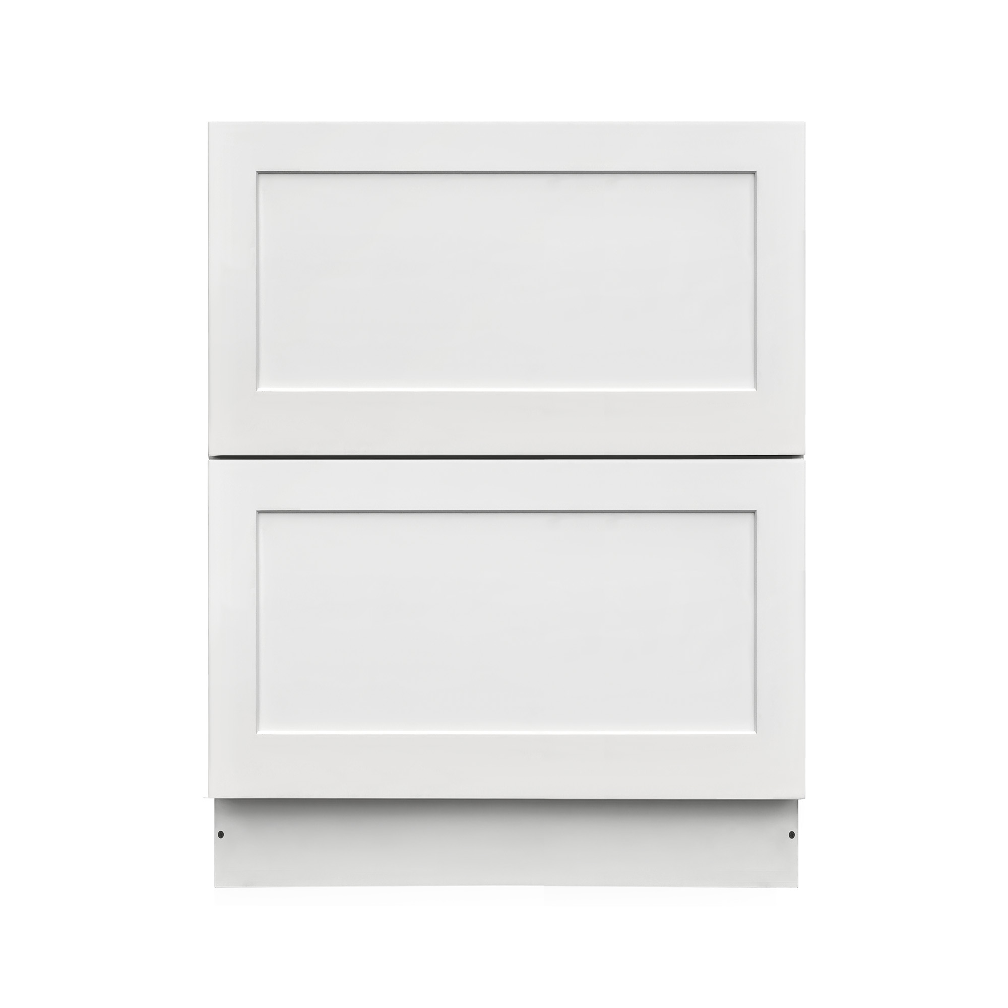 White Shaker - 24"W Drawer Base Cabinet 2-Drawers