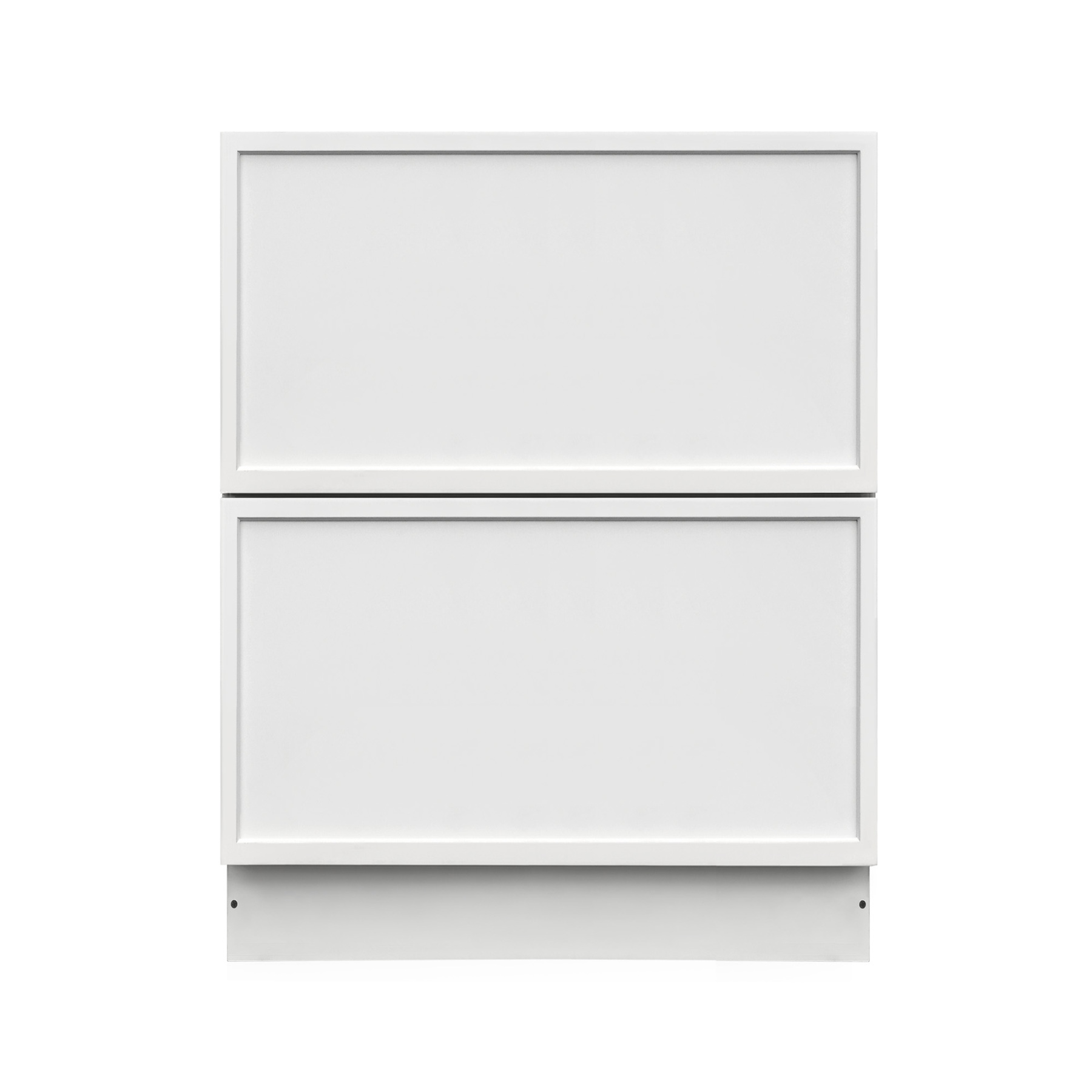 Slim White Shaker - 24"W Drawer Base Cabinet 2-Drawers