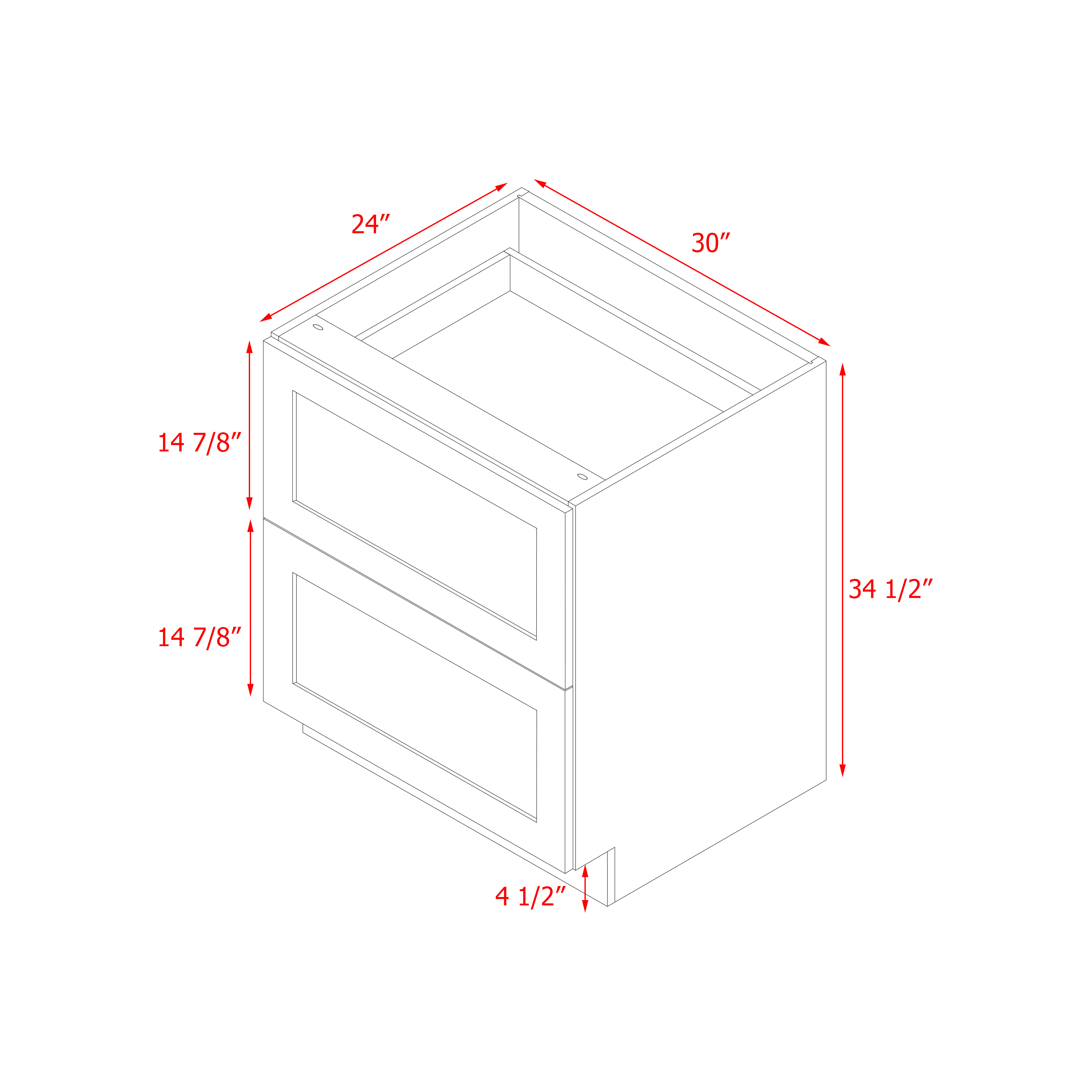 Mallorca White Shaker - 30"W Drawer Base Cabinet