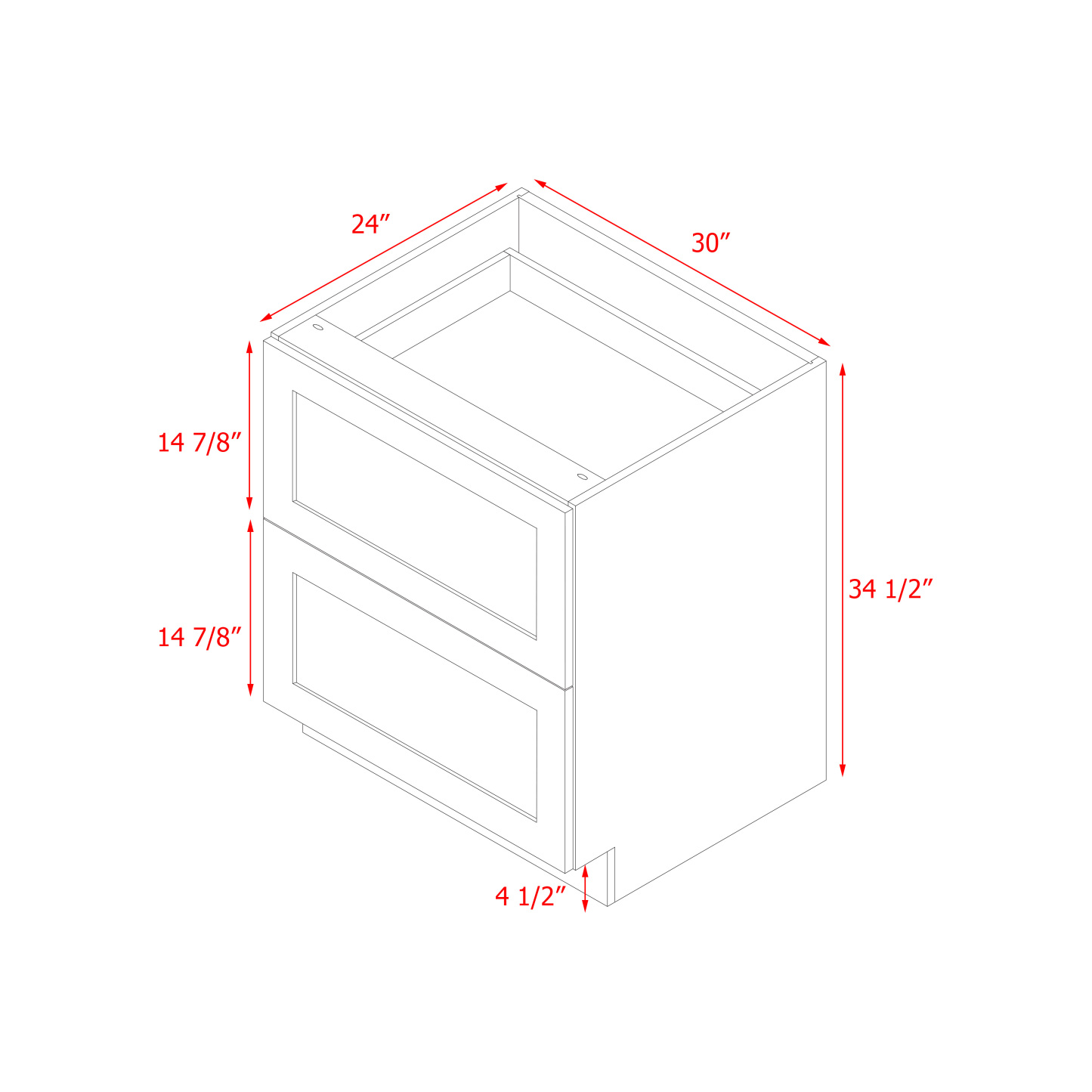 Mallorca White Shaker - 30"W Drawer Base Cabinet