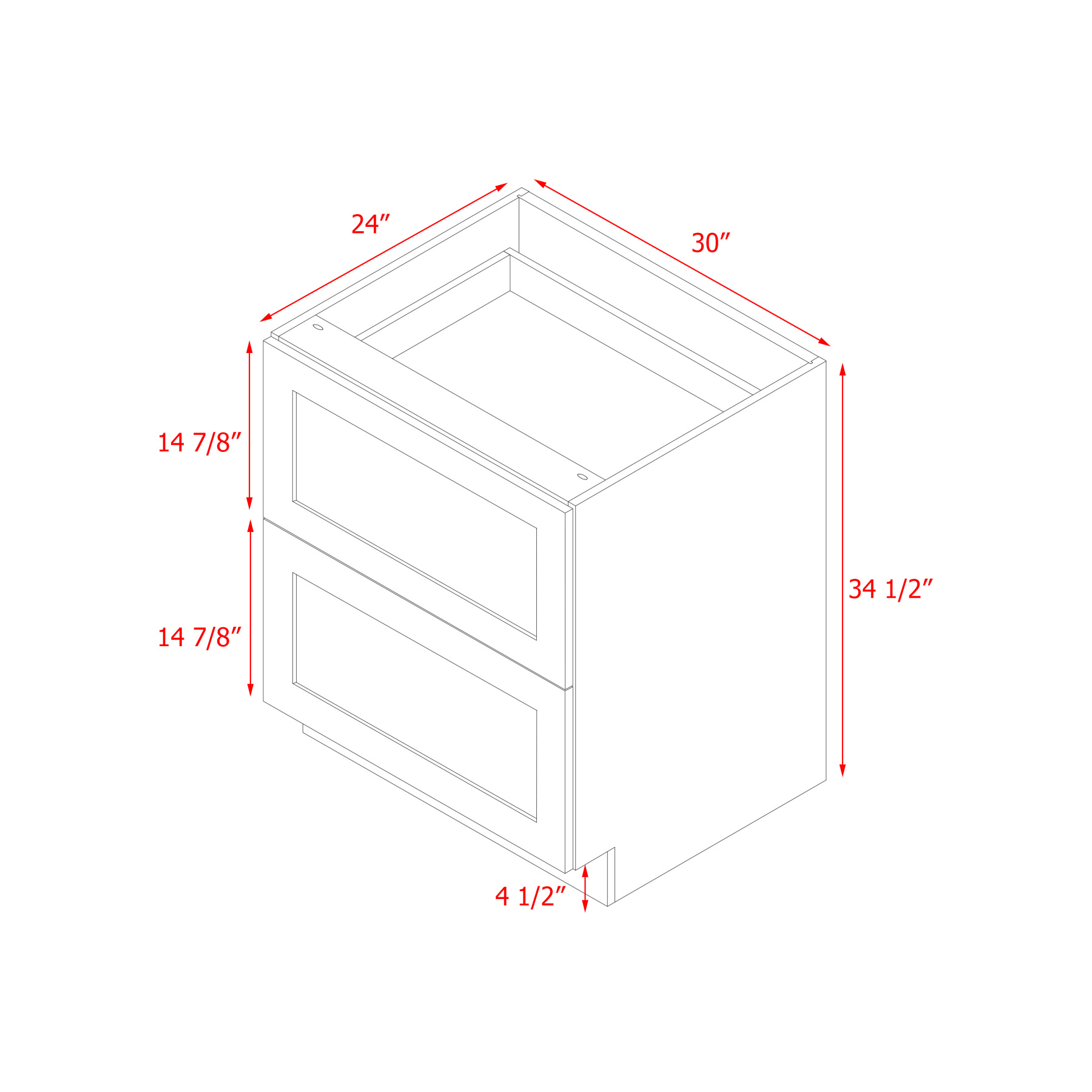 Mallorca White Shaker - 30"W Drawer Base Cabinet