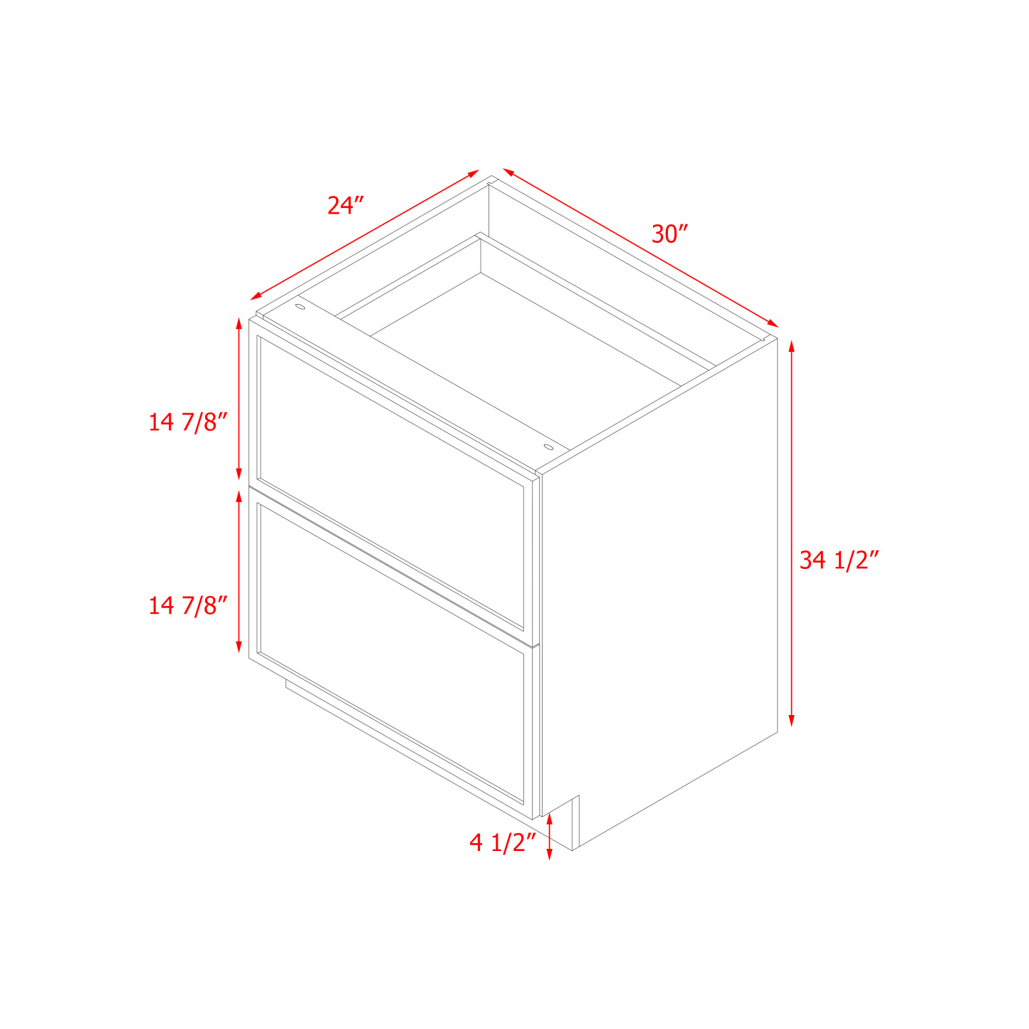 Shady Slim White Shaker - 30"W Base Cabinet