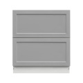 White Box Gray Shaker - 30"W Drawer Base Cabinet 2-Drawers
