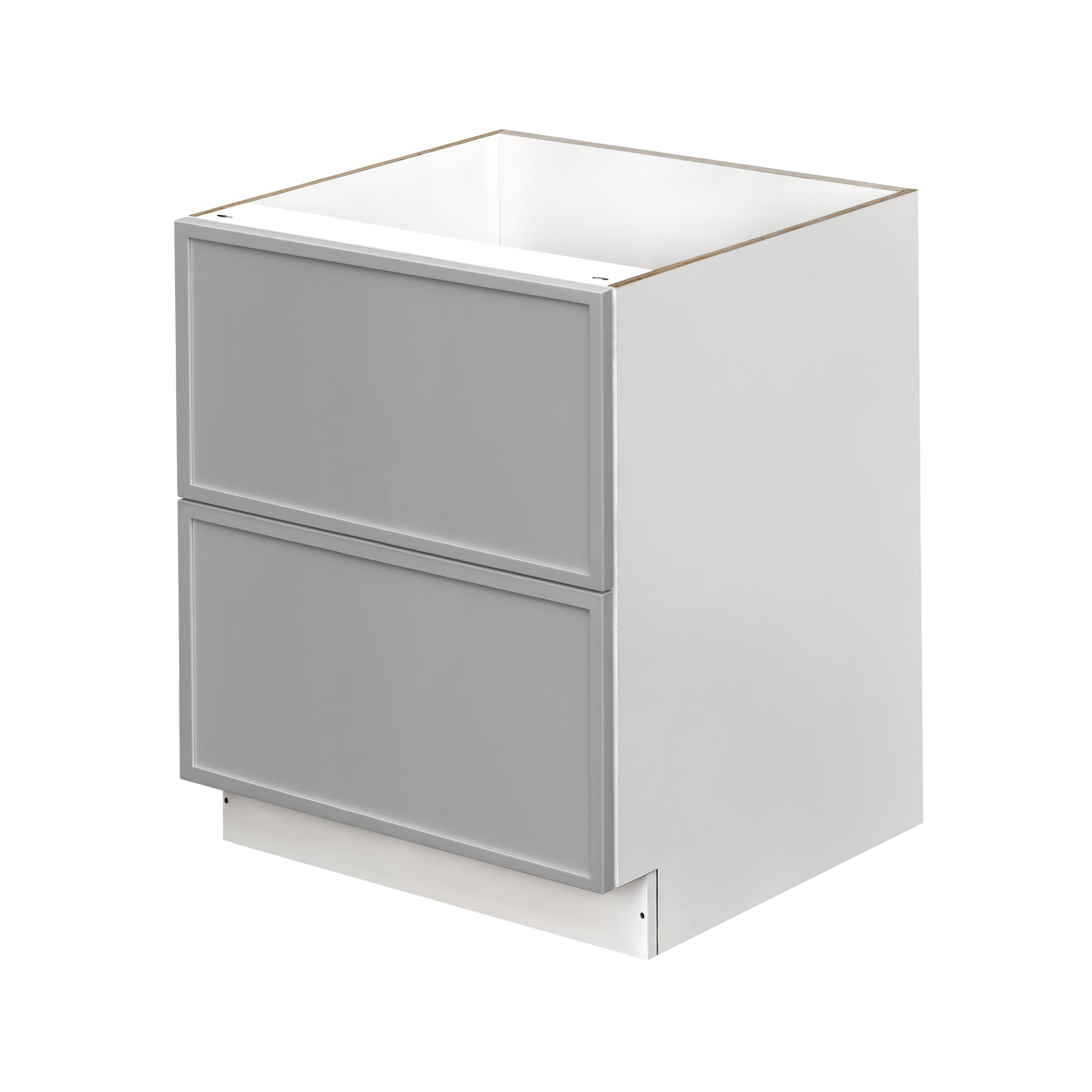 White Box Gray Slim - 30"W Drawer Base Cabinet 2-Drawers