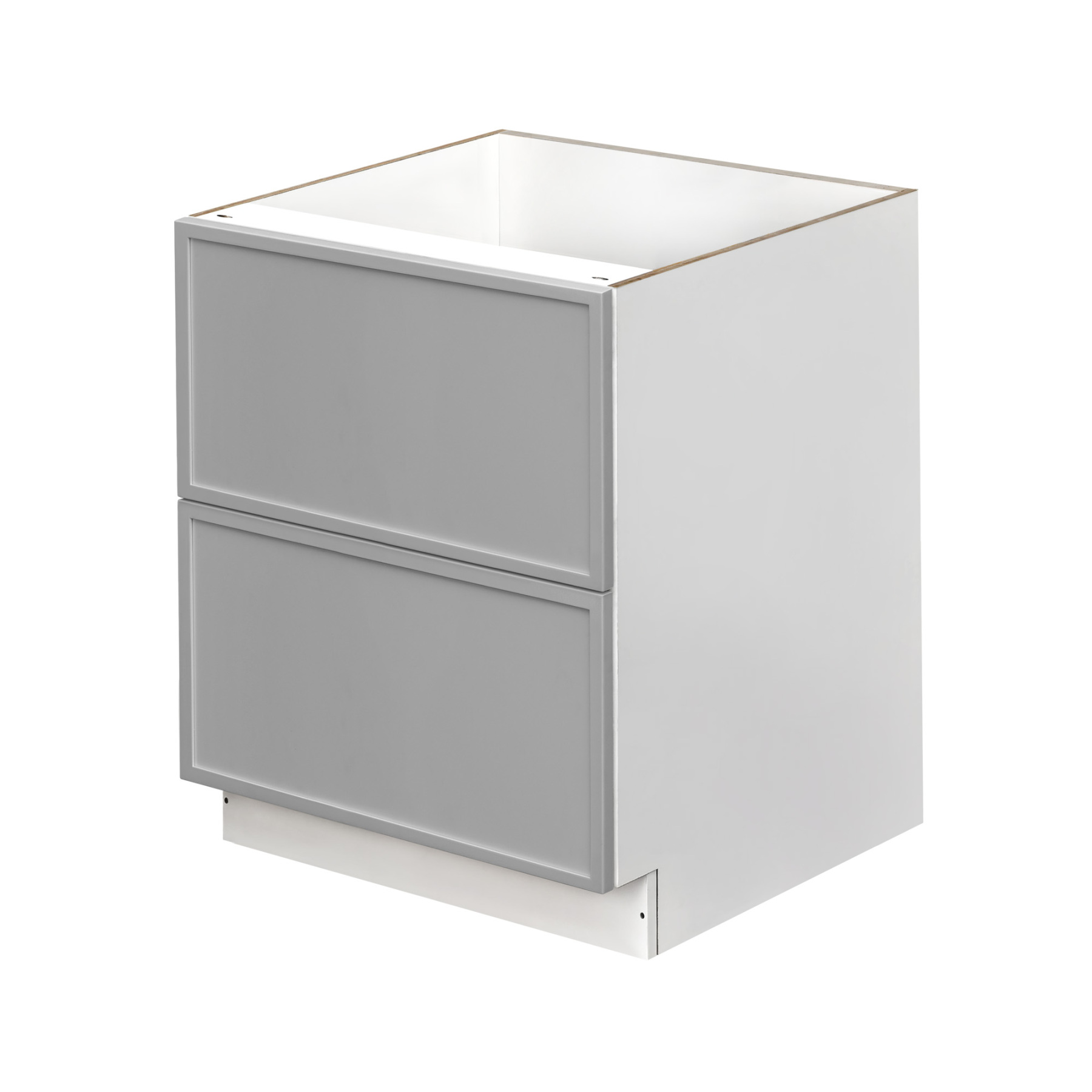 White Box Gray Slim - 30"W Drawer Base Cabinet 2-Drawers
