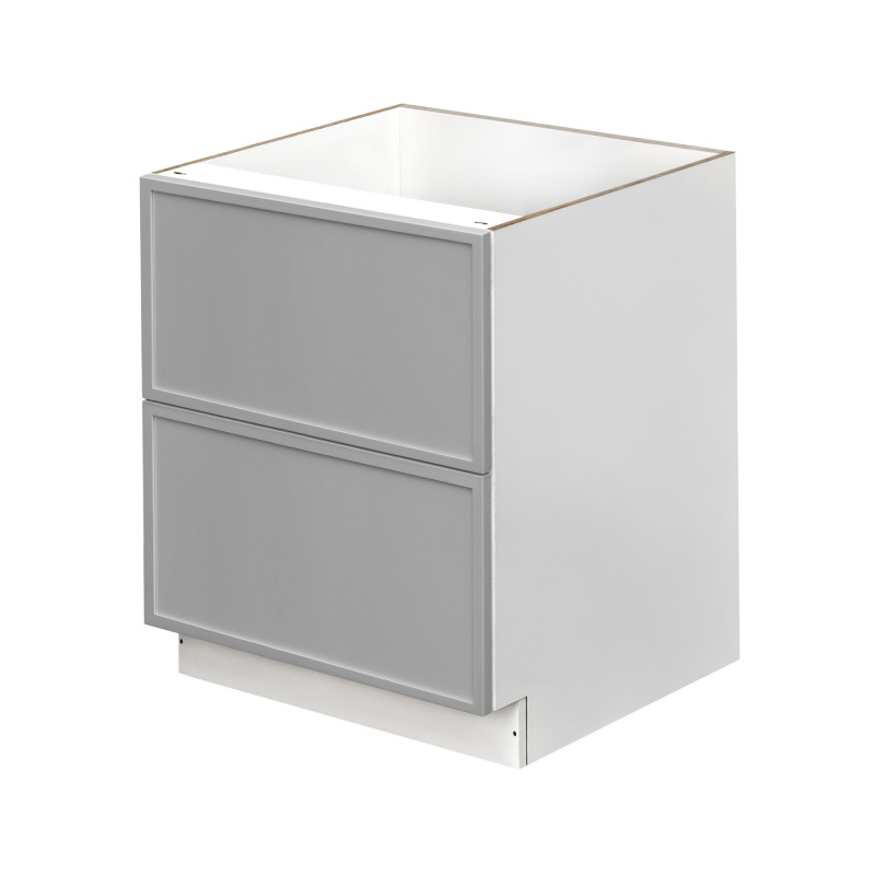 White Box Gray Slim - 30"W Drawer Base Cabinet 2-Drawers