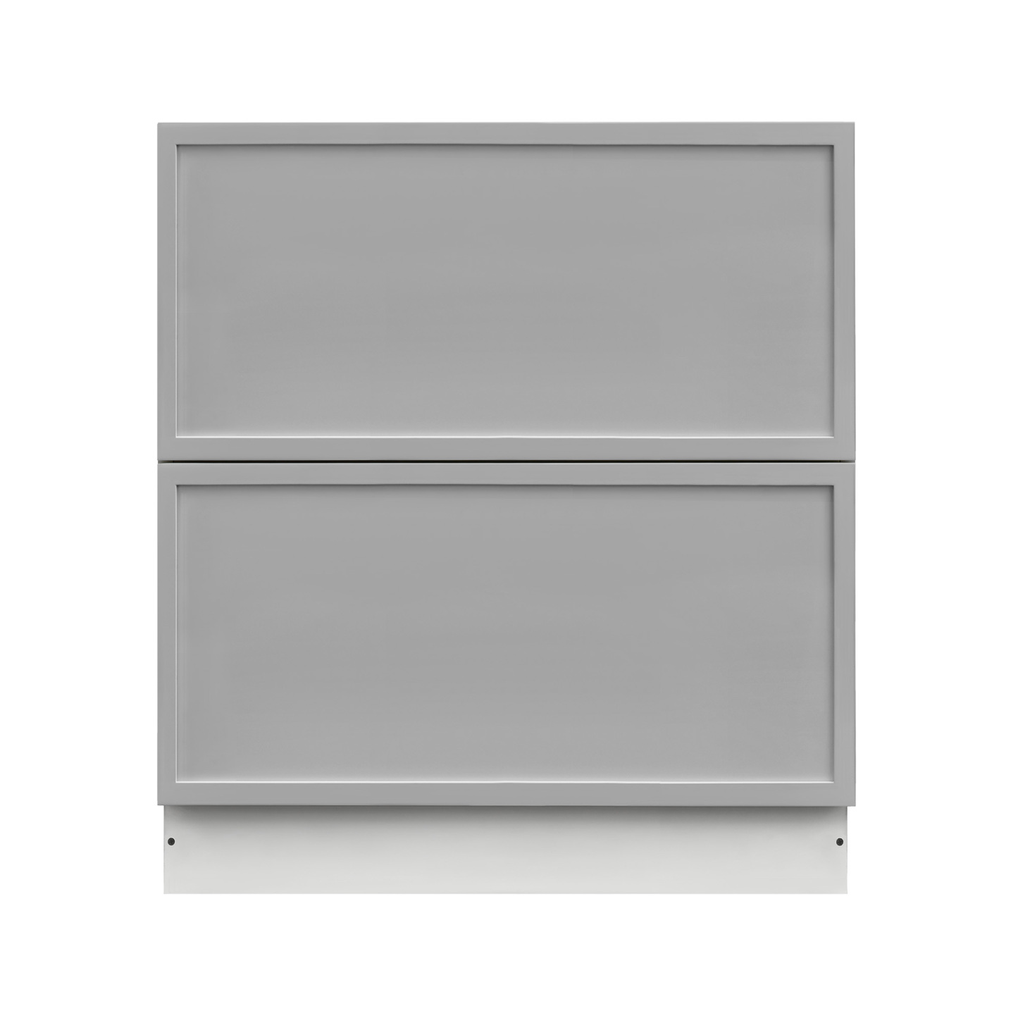 White Box Gray Slim - 30"W Drawer Base Cabinet 2-Drawers