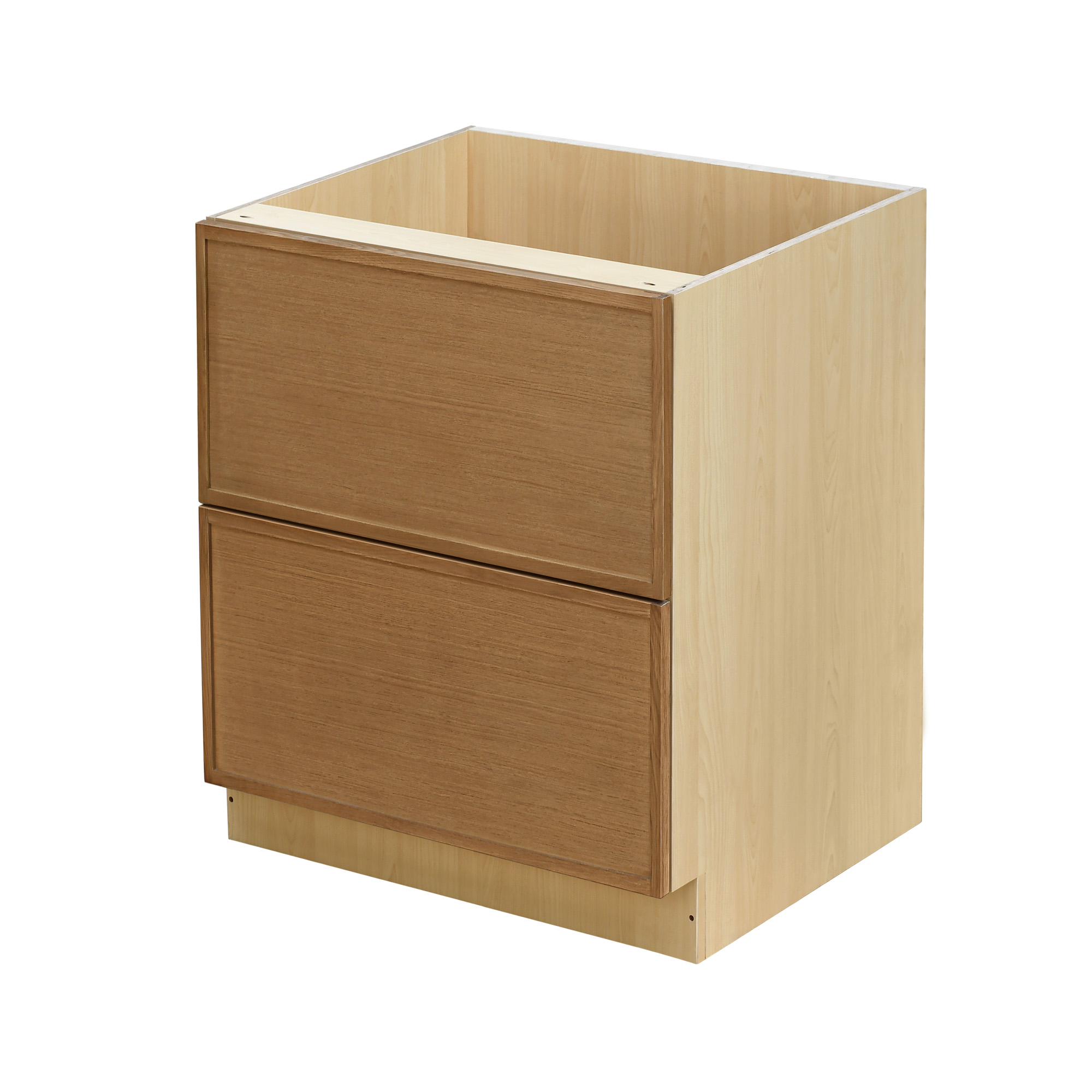 Shady Slim Oak - 30"W Drawer Base Cabinet 2-Drawers