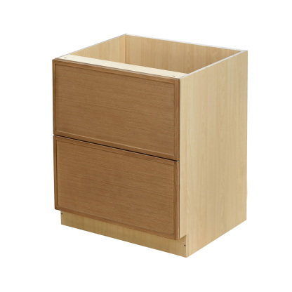 Shady Slim Oak - 30"W Drawer Base Cabinet 2-Drawers