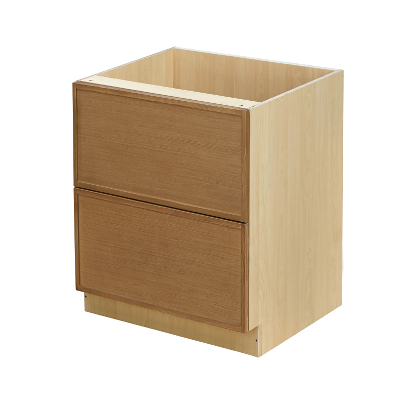 Shady Slim Oak - 30"W Drawer Base Cabinet 2-Drawers