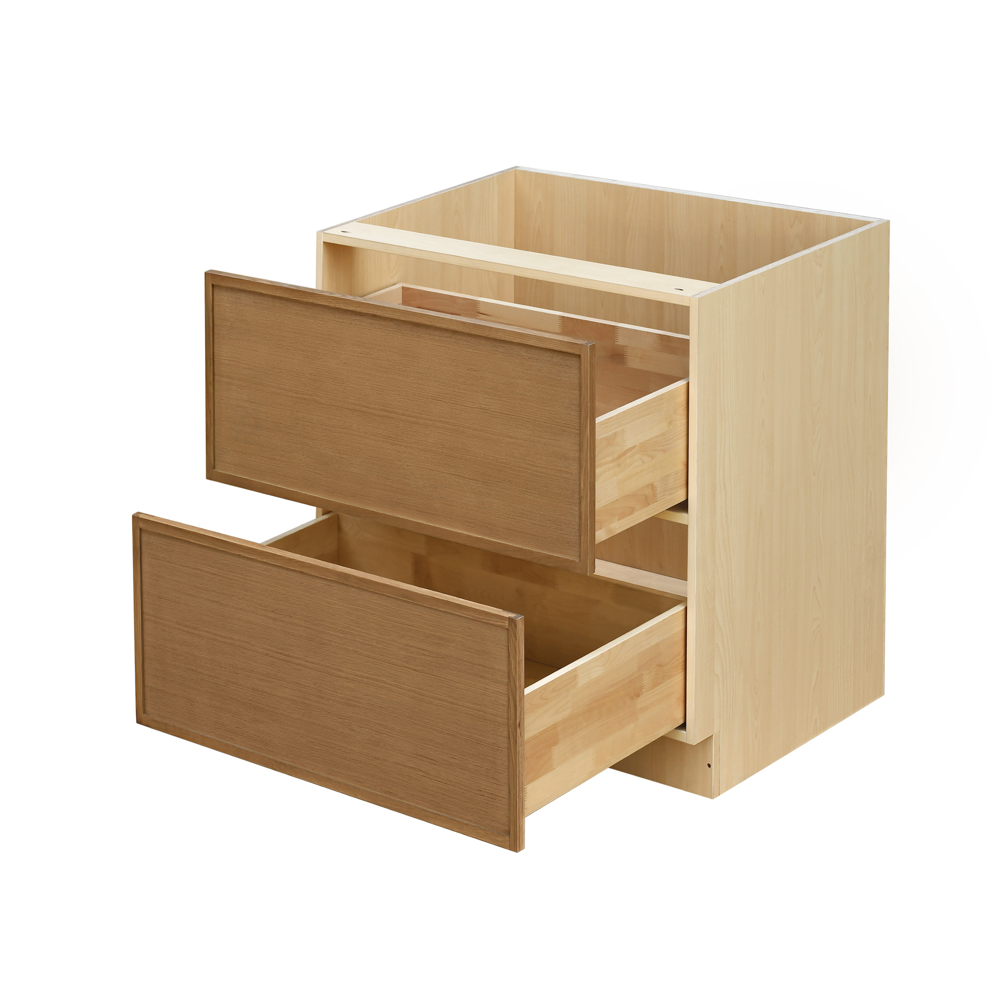 Shady Slim Oak - 30"W Drawer Base Cabinet 2-Drawers